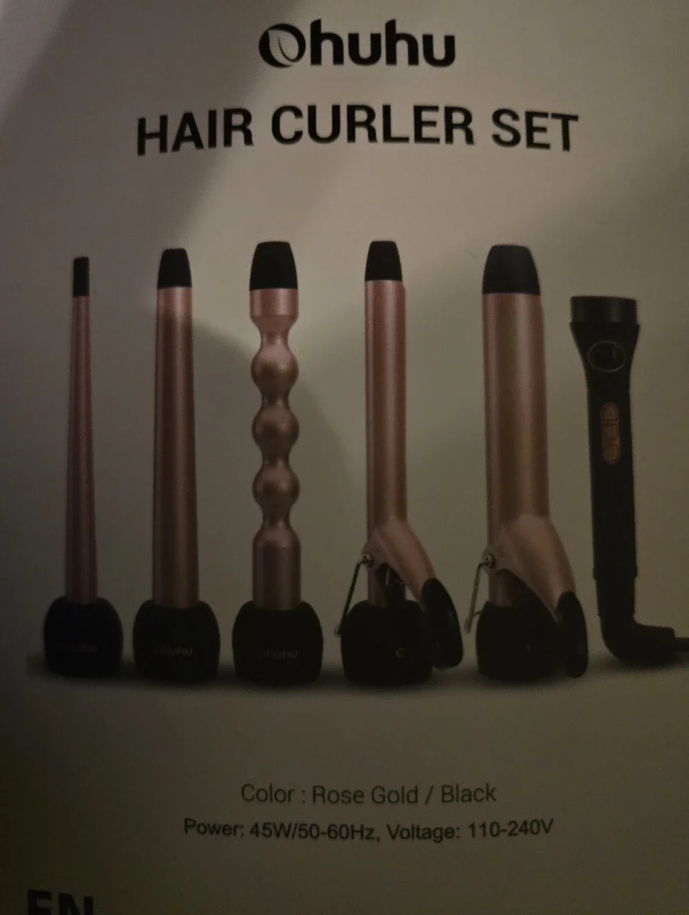 Rose Gold Curling Wand Set with Heat-Resistant Glove